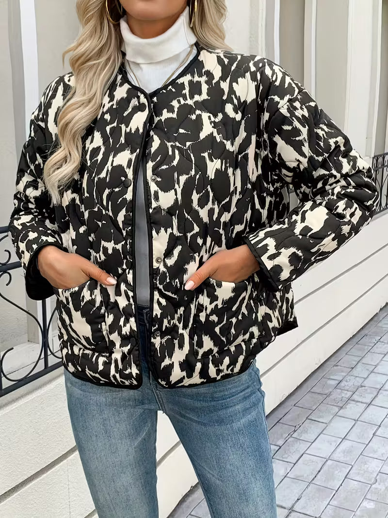 Vintage Leopard Quilted Jacket