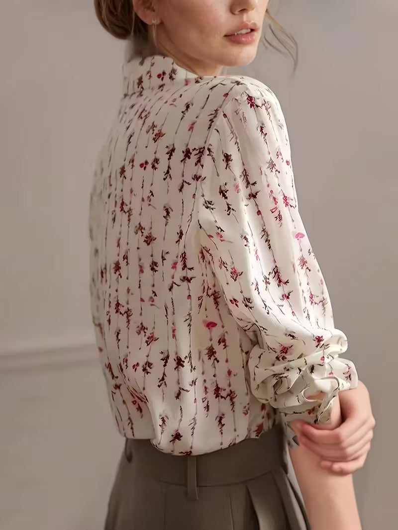 Floral Button-Up Long Sleeve Blouse