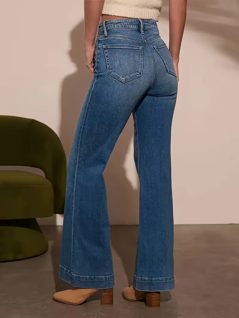Vintage High-Rise Flared Stretch Jeans