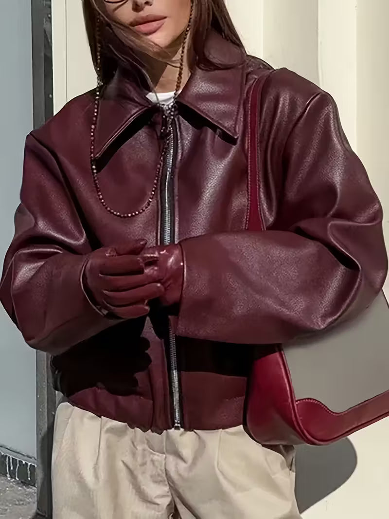 Classic Carmine Moto Jacket