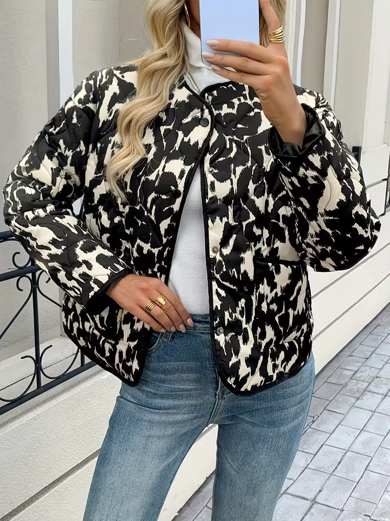 Vintage Leopard Quilted Jacket