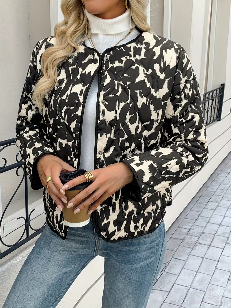 Vintage Leopard Quilted Jacket