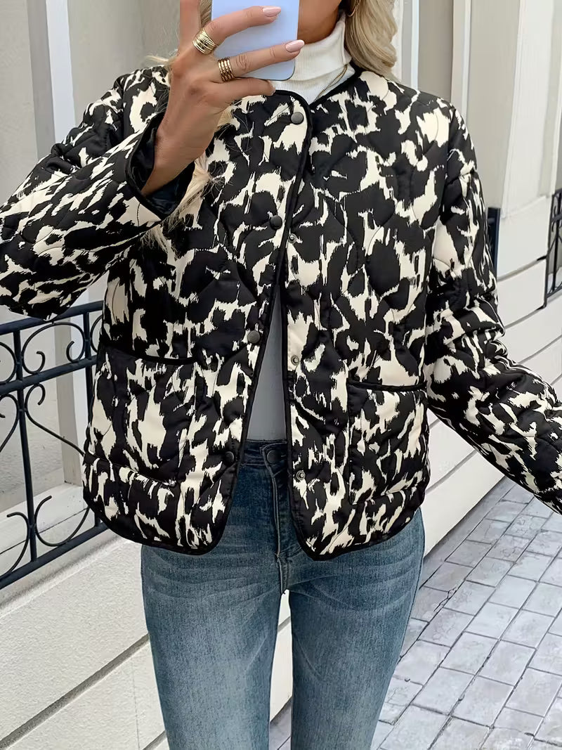 Vintage Leopard Quilted Jacket